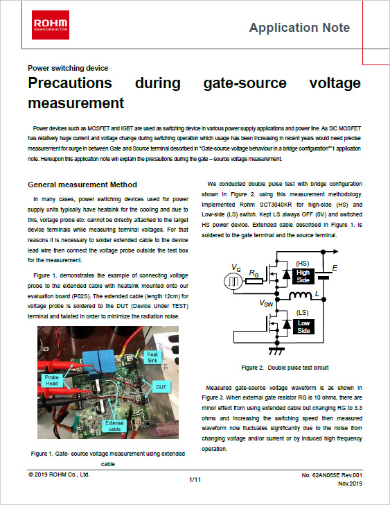 Precautions During Gate-Source Voltage Measurement Precautions During Gate-Source Voltage Measurement